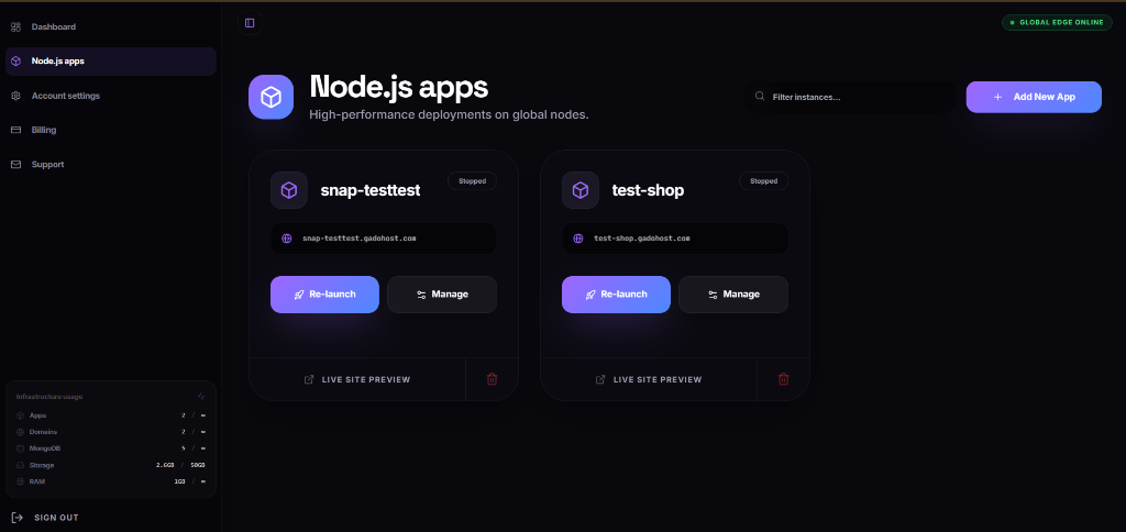 GadoHost Re-launch App