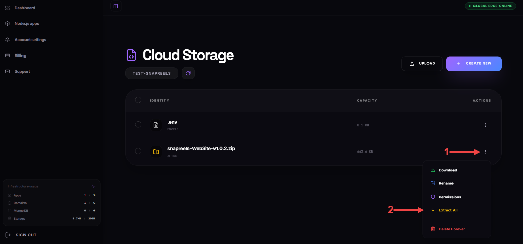 Extract Zip File Options